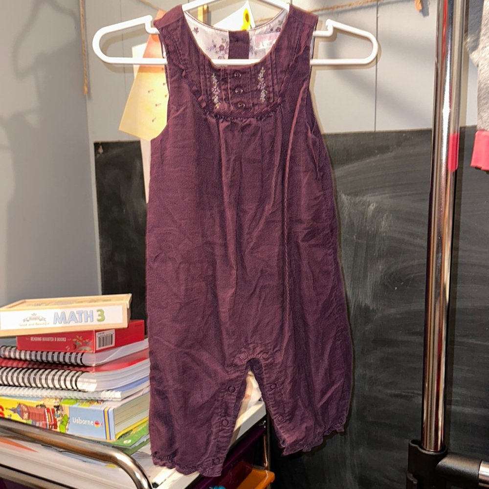 Janie And Jack Baby Girl Size 3-6 Months One Piece Corduroy Sleeveless Romper